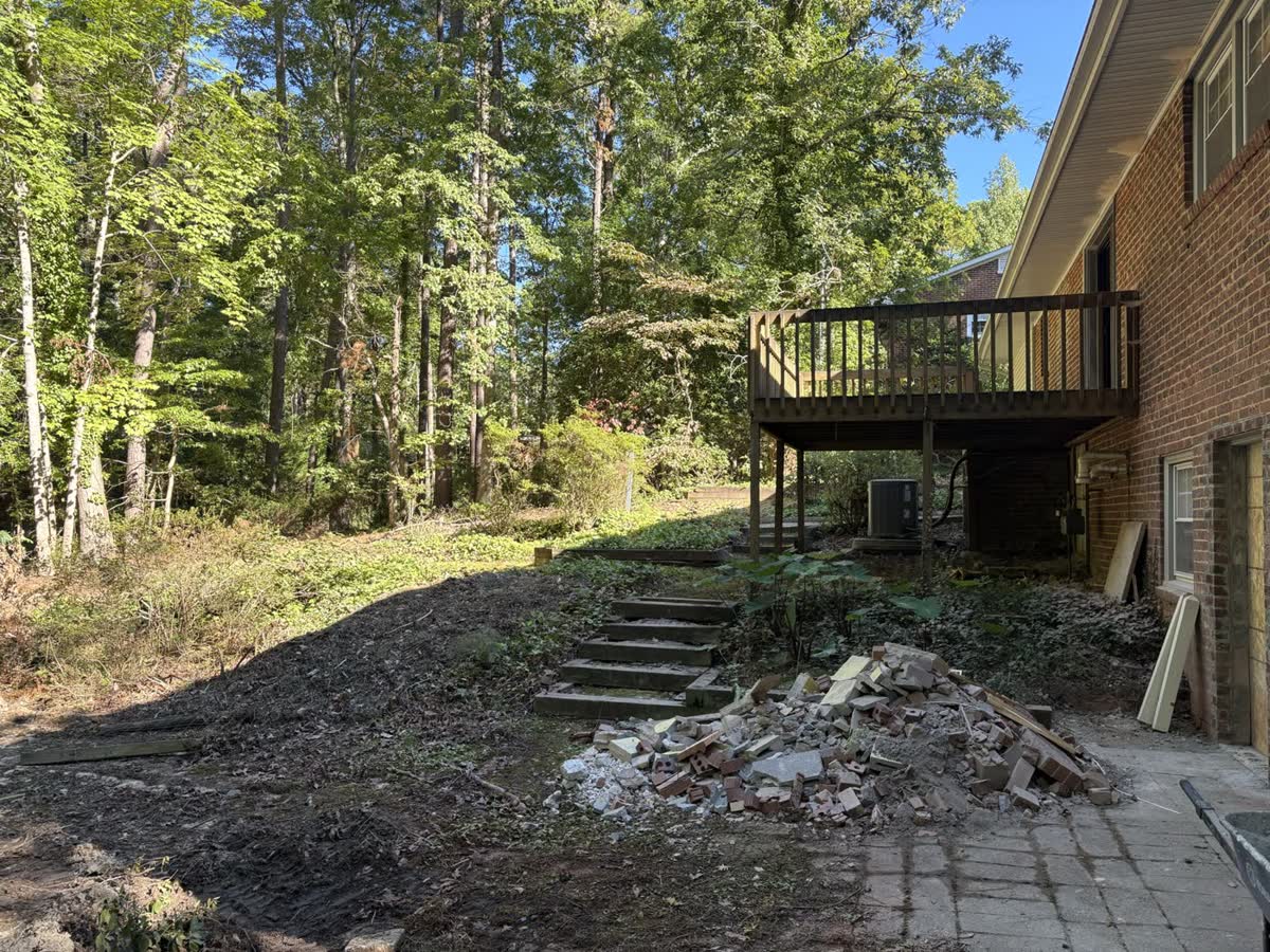 Backyard makeover during site preparation by Envision Landscaping